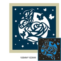 new metal cutting dies hollow butterfly rose stencils for diy scrapbooking paper cards craft making craft decoration 105103mm