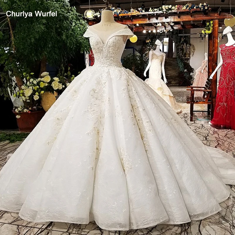 LS92440 свадебное платье с кружевом2018 дизайн мантии белой органзы с кружевами большой юбкой крышки рукава o шеи корсет сексуальное прозрачное свадебное платье назад
