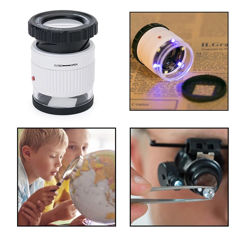 Увеличительные весы карманное зеркало для чтения ювелирных изделий лупа с 3