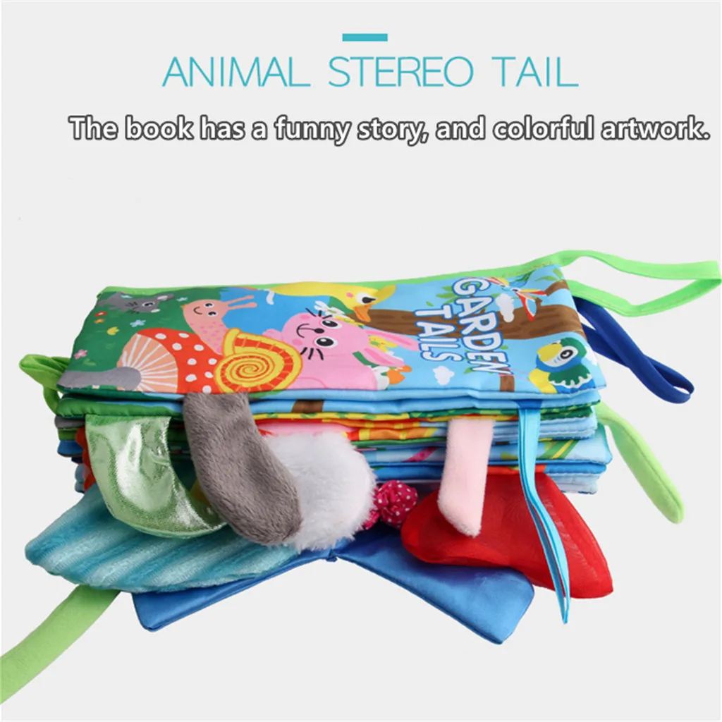 Детские Развивающие игрушки из ткани с объемным животным хвостом обучающие для