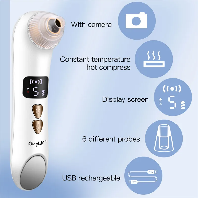 

Ckeyin Visible Wifi Camera Face Nose Blackhead Remove Vacuum Suction Pore Cleaner Black Spots Facial Cleansing Beauty Care