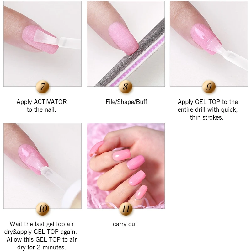 

Dipping System Powder Nails Power Dip Base Activator Without UV Lamp Cures with Base Coat Top Coat