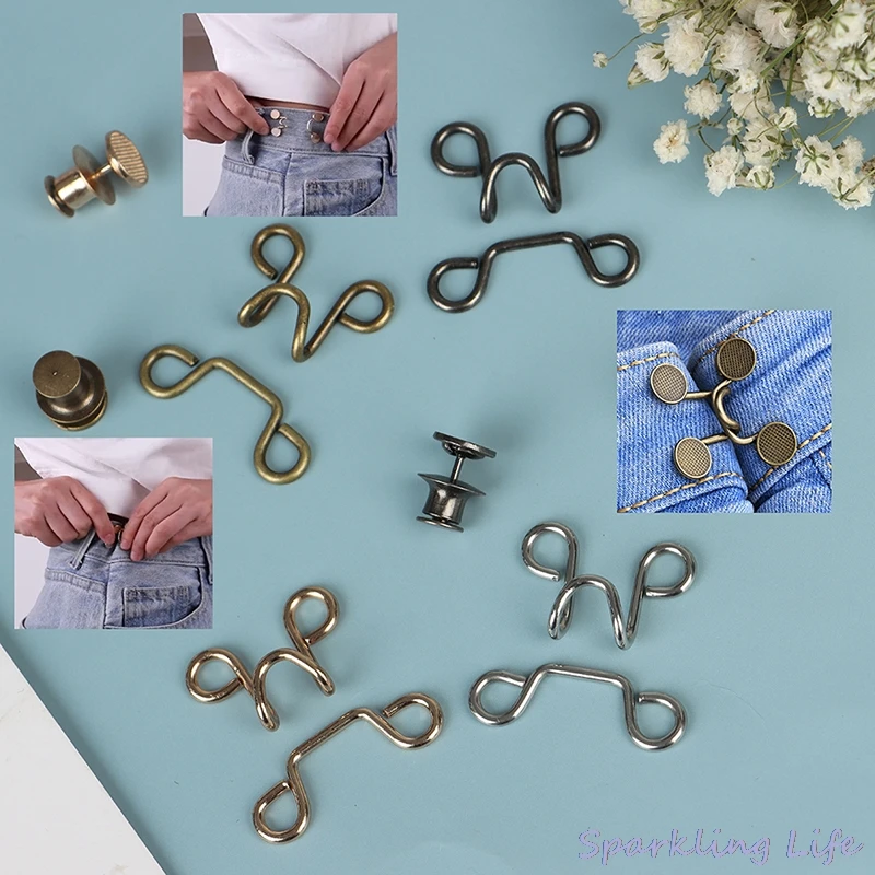 Металлические пуговицы сделай сам съемная застежка на талию без гвоздей 1