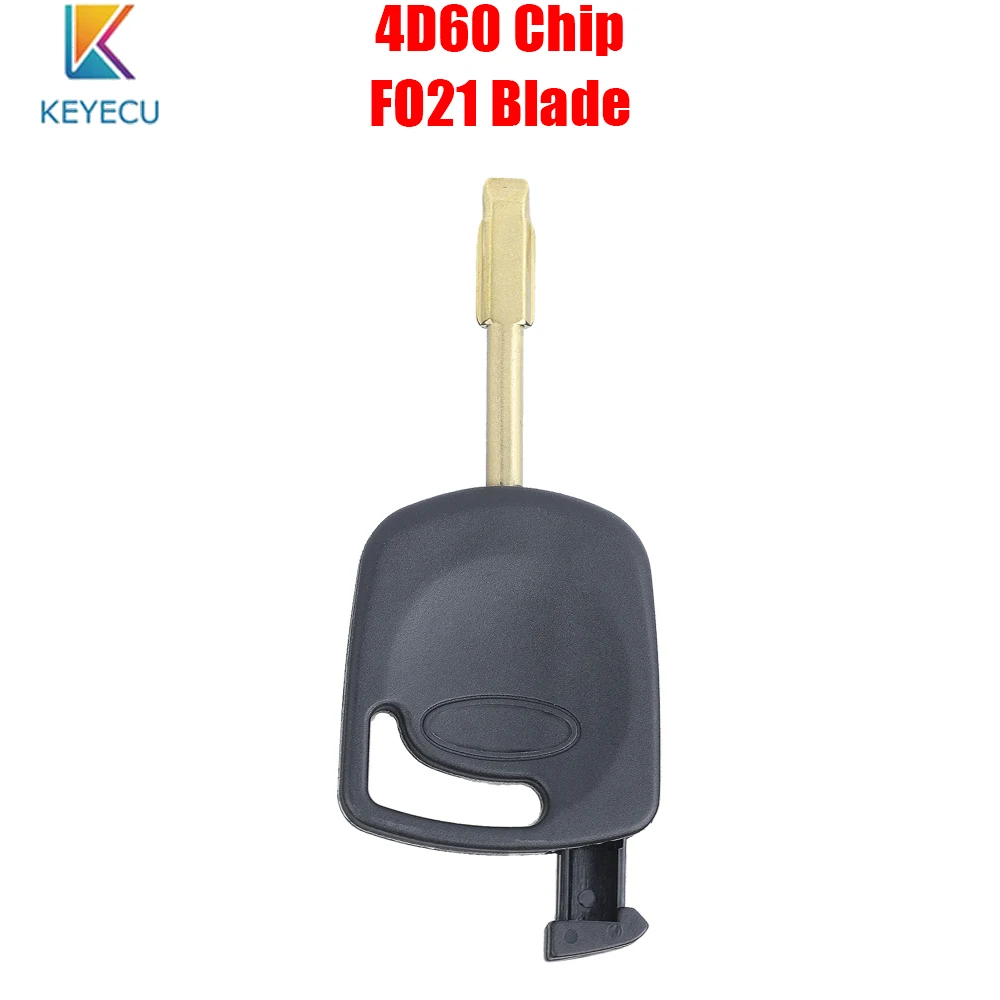 Keyecu Transponder Ignition Car Key Fob 4D60 Chip for Ford Fiesta Mondeo Focus Transit with FO21 Blade