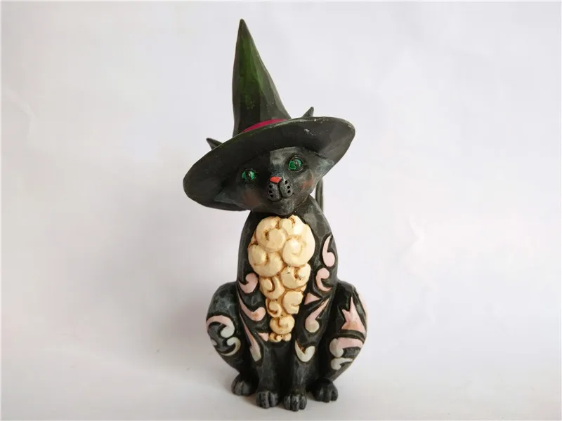 

Black Cat Witch Statue Creative Halloween Ornaments Personality Home Feaguring Gift Craft Ornament Accessories Furnishing.