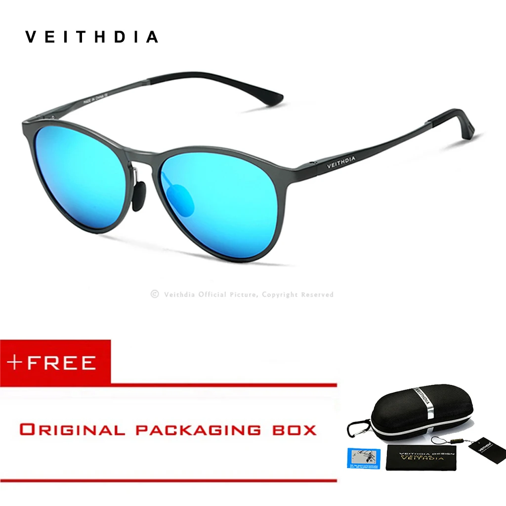 Солнцезащитные очки унисекс VEITHDIA зеркальные ретро-очки из алюминиево-магниевого