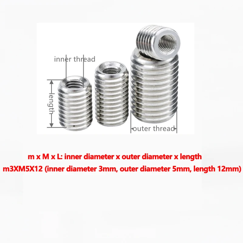Внутренняя внешняя резьба адаптера винта провода резьбы вставки втулки