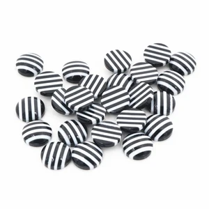 Новая мода 40 шт 12 мм черно-белые цвета в полоску стильные плоские задние кабошоны из смолы подходят 12 мм Камея База Cabochons-W3-19