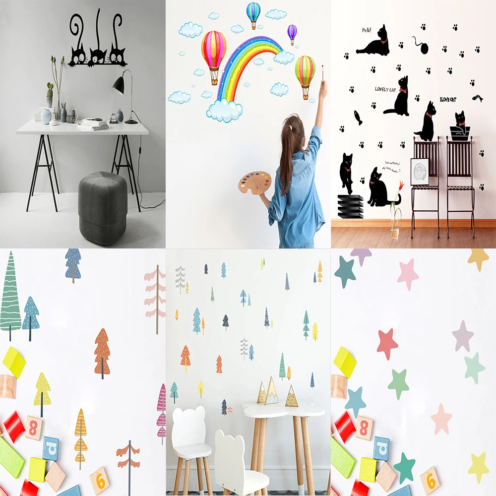 Виниловые наклейки на стену в скандинавском стиле с героями мультфильмов для