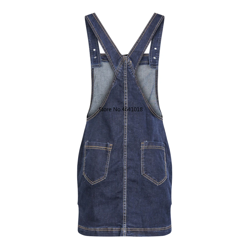 Женский летний Модный комбинезон мини джинсовое платье без рукавов с винтажным
