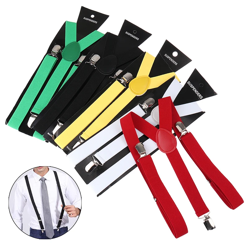 

1PC Adjustable Elasticated Adult Suspender Straps Unisex Women Men Y Shape Elastic Clip-on Suspenders Pants Braces