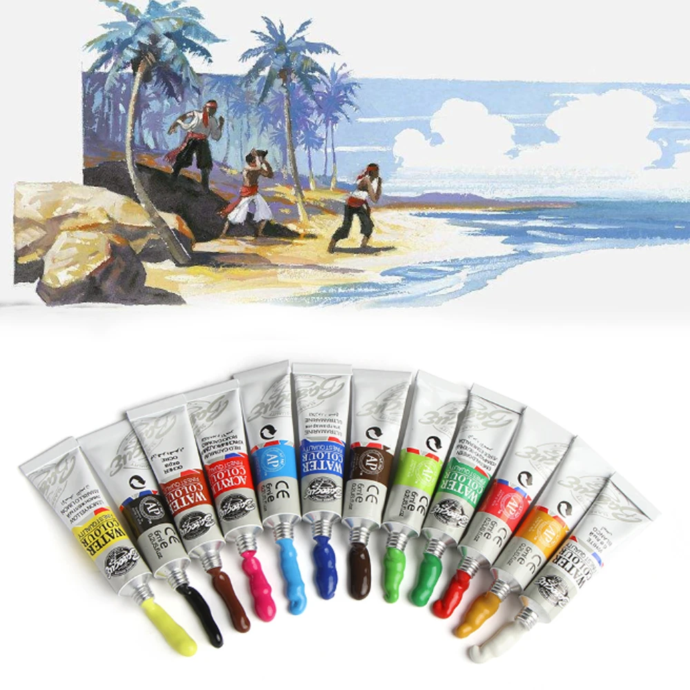 

Oil Painting Set 6ml 12 Colors 6ml Painting Pigment With Brush Brush Pen 6ml 12 Colors 6ml Painting Pigment With Brush