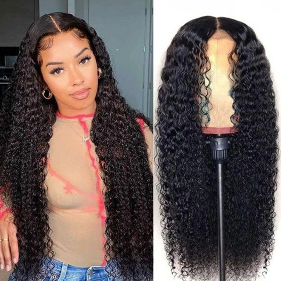 

Cheap 180 Density Deep Wave Lace Front Wig Human Hair Hd Transparent Lace T Part Curly Wigs For Women Brazilian Hair On Sale