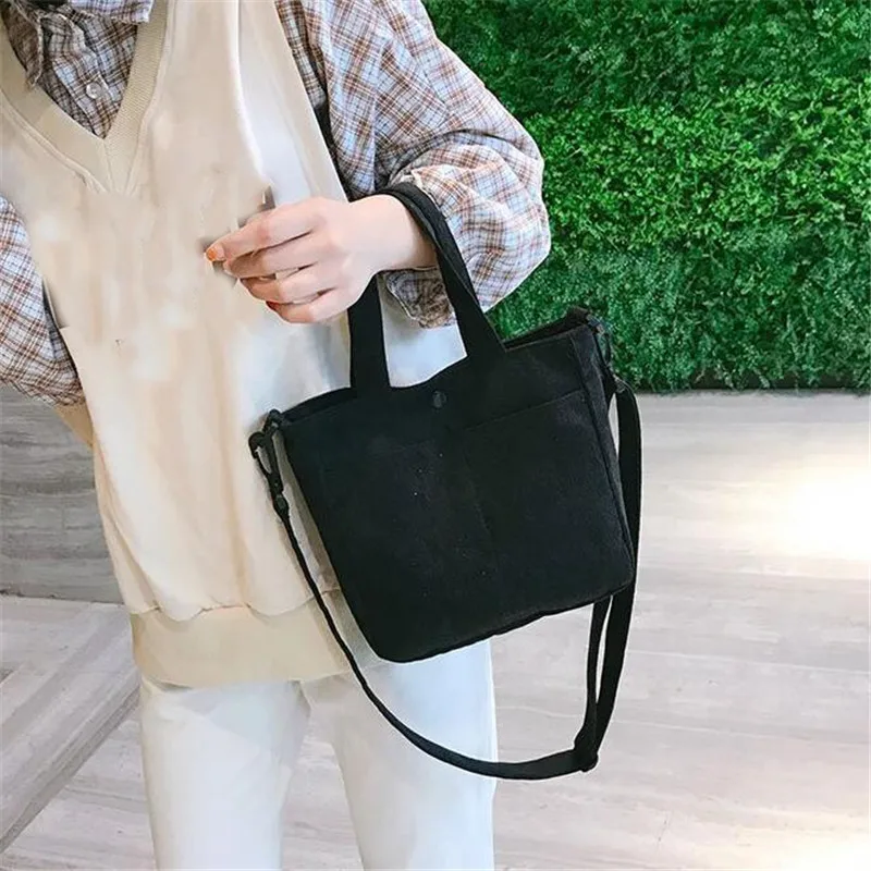 Новые женские вельветовые сумки на плечо с застежкой дизайнерские сумка-тоут