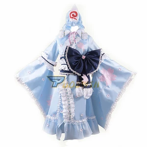 SBluu Косплей Аниме Touhou Project Saigyouji Yuyuko Косплей Костюм