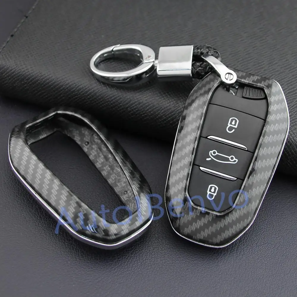 Carbon Fiber Smart Car Key Protect Shell For Peugeot 508 3008 5008 Citroen C3 C5 Aircross C4 Picasso DS 4S DS5 DS 3 7 Crossback