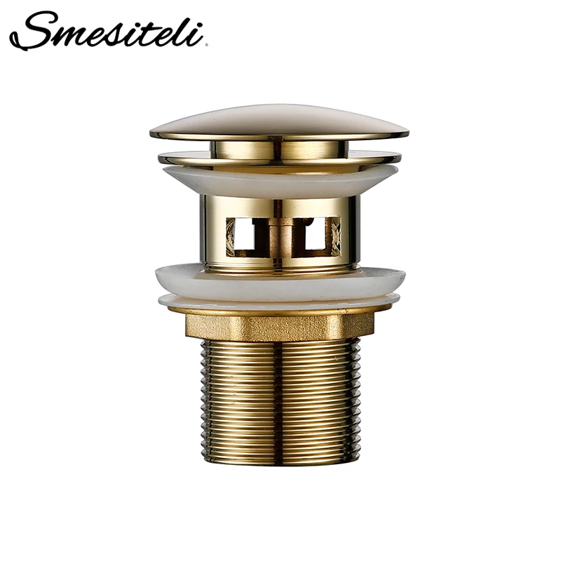 Слив для ванной Smesiteli полированная Золотая водопроводная труба из нержавеющей