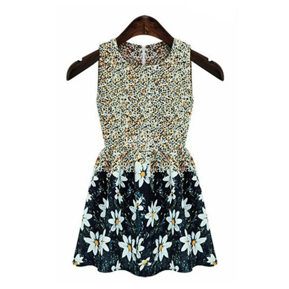 Женское льняное Платье До Колена с принтом в виде цветка маргаритки | Женская