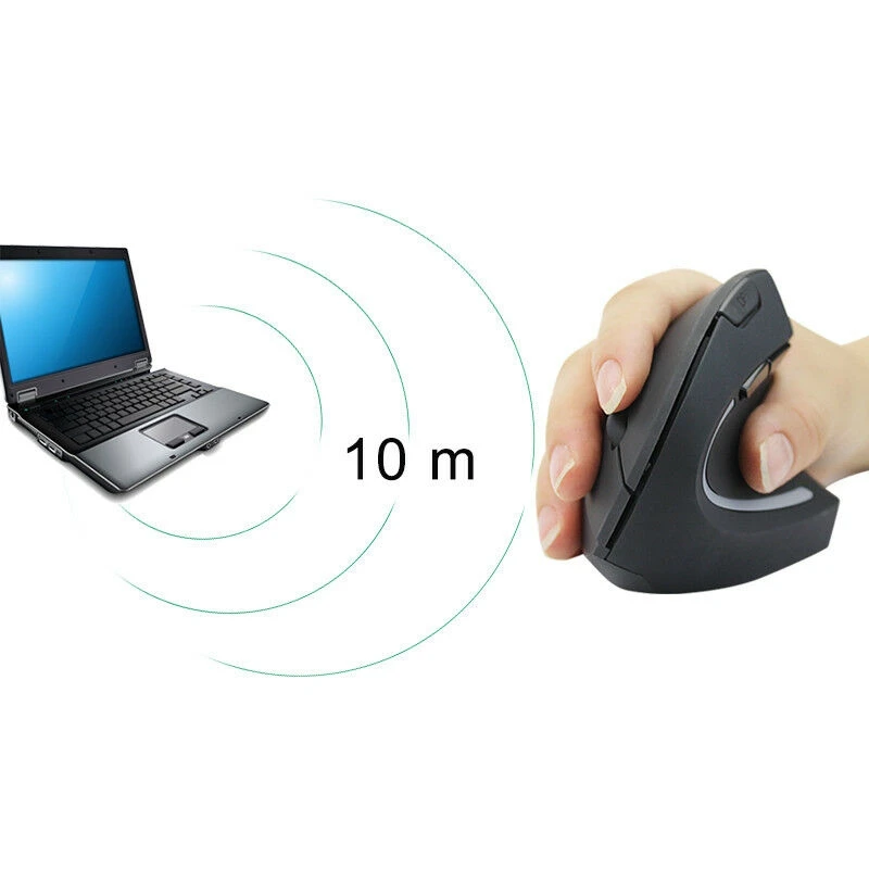 

2.4G Wireless USB Mice Optical Vertical Mouse 3 Adjustable DPI 1000/1200/1600 Fit Right Hand Users Mice for PC Laptop