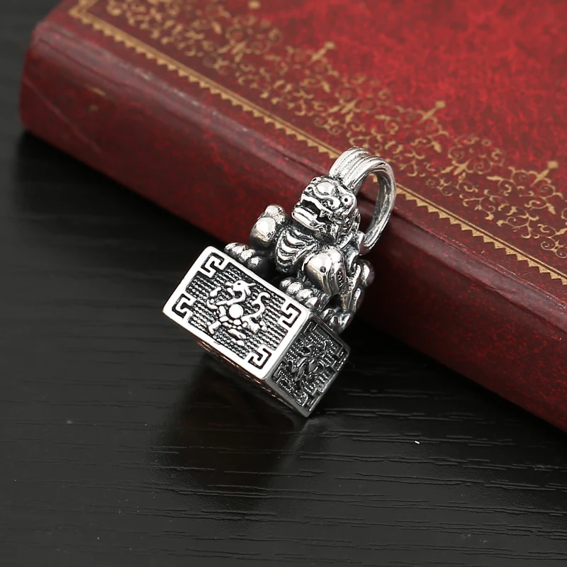 Новое серебряное ожерелье Lucky Pixiu Мужская индивидуальная подвеска в китайском