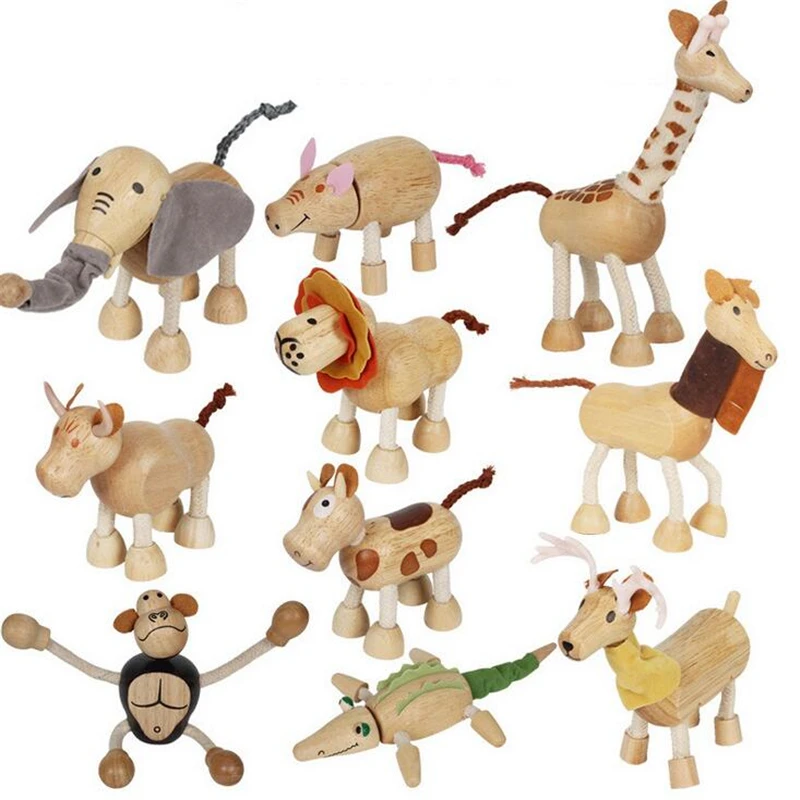 

Детская модель диких животных, модель куклы, игрушка, слон, обезьяна, корова, жираф, Лев, тигр, медведь, деревянная обучающая игрушка для дете...