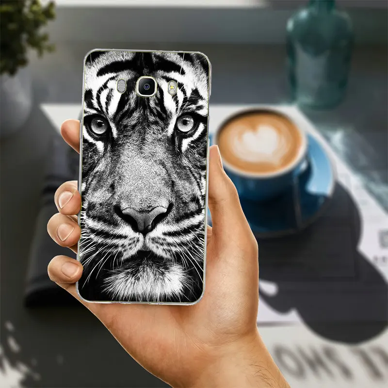 Чехлы для телефонов в полоску с изображением животных тигра белого цвета Samsung Galaxy