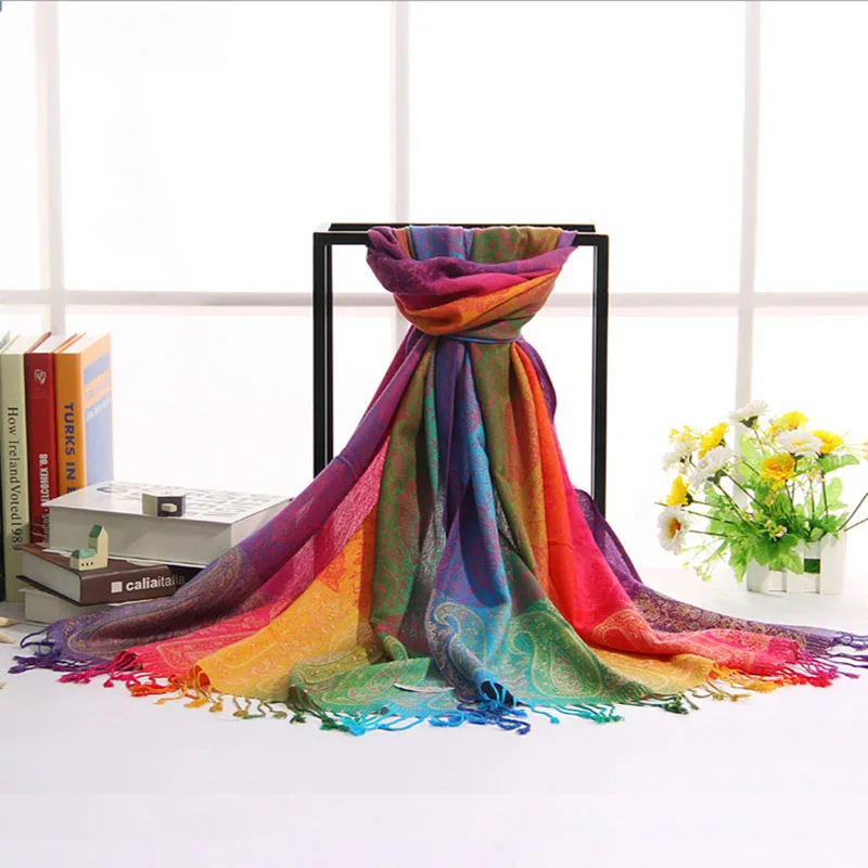 

Tassel Cotton Scarf Hand Jacquard Scarves Shawls Silk Scarves Spring Flowers Shawl Summer Shawls Hijabs Chinese Ethnic Style