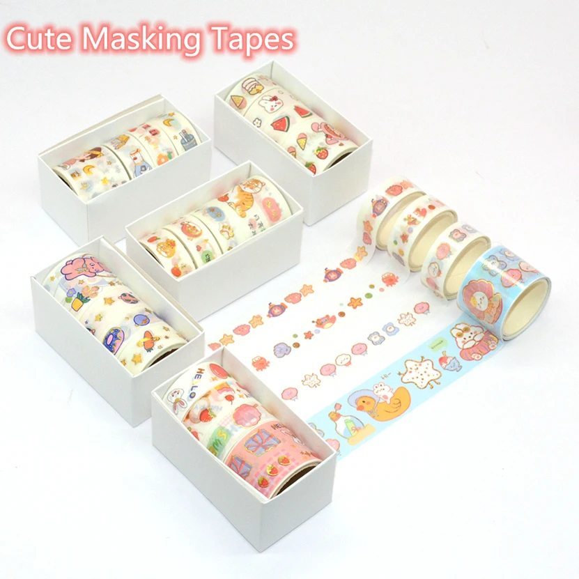 

Washi Tape Kawaii Papeleria Japonesa 4 Pcs Washitape Set Masking Tapes Gold Leaf Cute Girl Stickers Cintas Decorativas Adhesiva