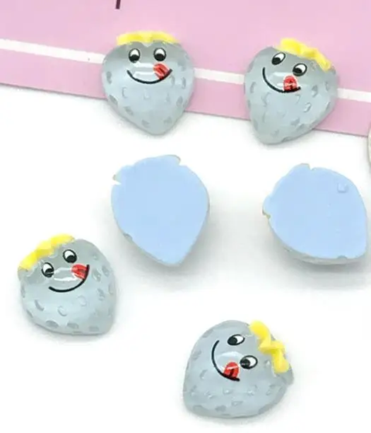 

Kawaii Cartoon Strawberry Flat back Resin Cabochon Transparent Decoration Craft Scrapbooking DIY Hair Bows Accessories
