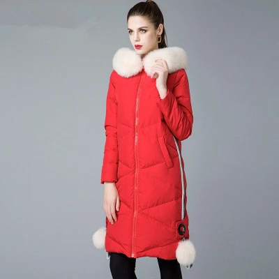 2020 новый бренд женский пуховик большой Лисий мех с капюшоном одежда корейский