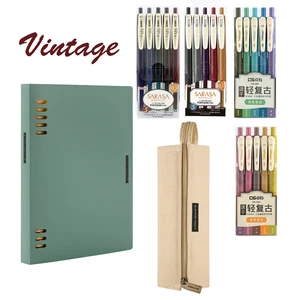 Винтажная гелевая ручка с принтом зебры, цветные чернила KOKUYO, Ретро дизайн, свободный лист, ноутбук A5 B5, чехол-карандаш, Новый Винтажный роллер