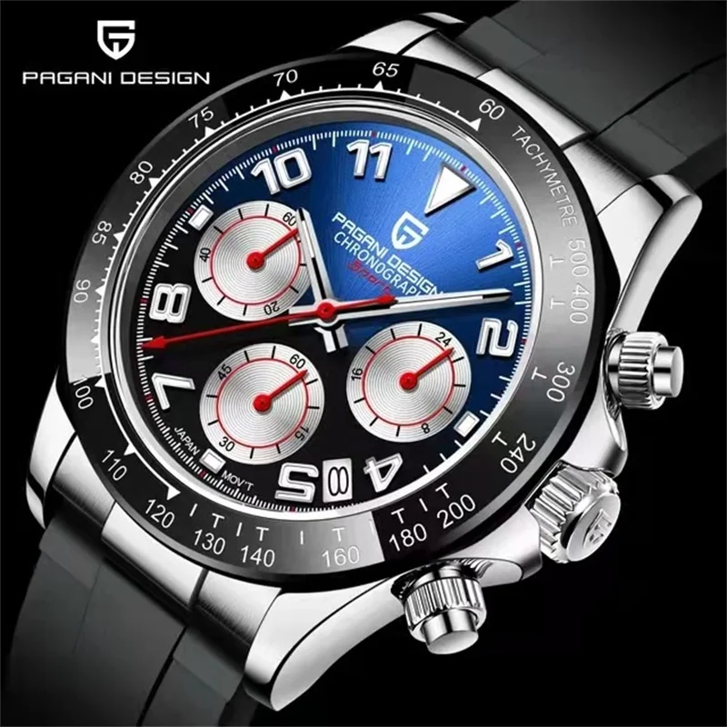 2021 PAGANI Design Top Marke Neue Sport Männer Quarz Uhren Sapphire Automatische Datum Chronograph Japan VK63 Uhr Montre Homme