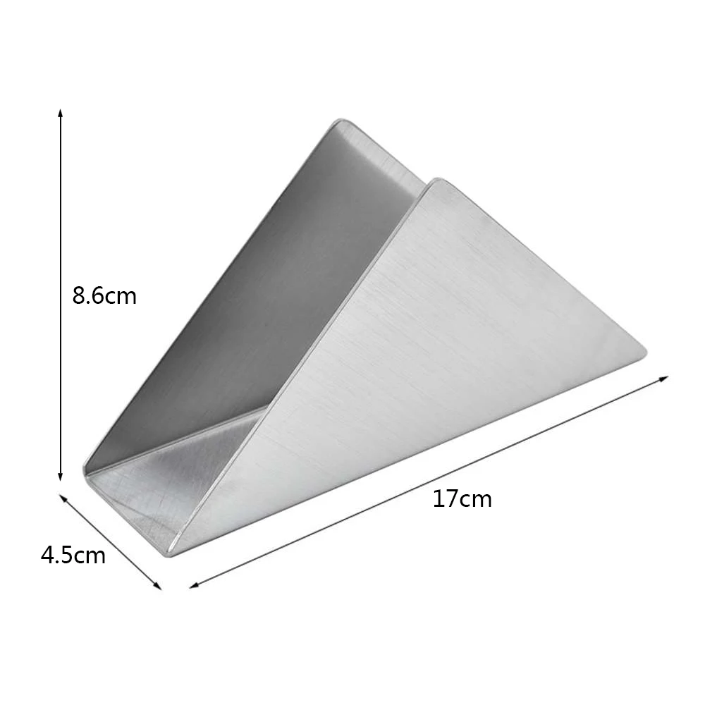

1pc Stainless Steel Napkin Rack Box Dispenser Triangle Paper Tissue Holder Home