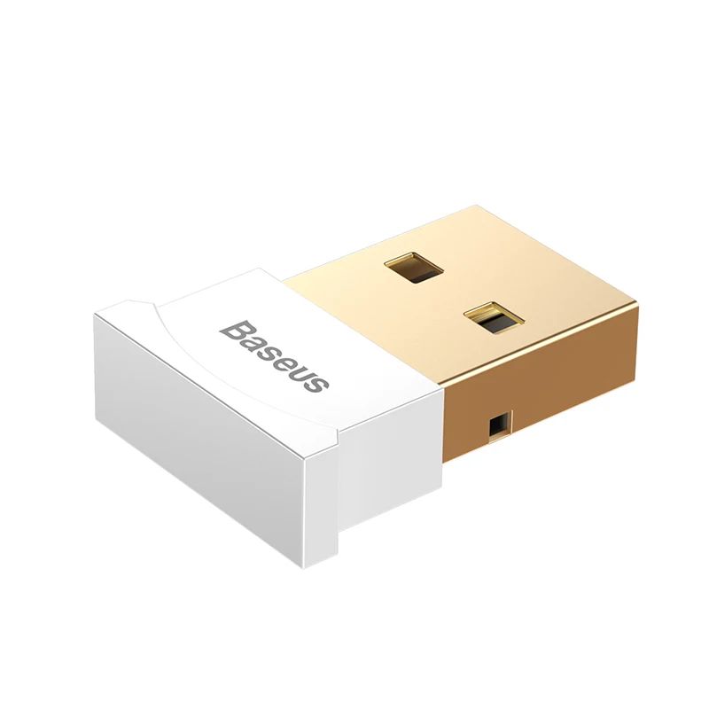 White Baseus USB Bluetooth адаптер ключ для компьютера ПК PS4 мышь Aux аудио Bluetooth 4,0 4,2 5,0 музыкальный приемник с динамиком передатчик - Цвет: White