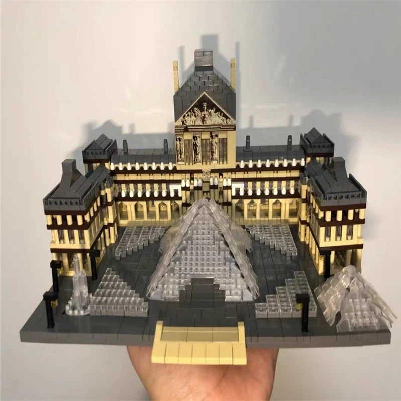 

Lezi 8040 г., Всемирная архитектура, музей Парижа и Лувра, модель 3D «сделай сам», мини-алмазные блоки, кирпичи, игрушки для детей, без коробки