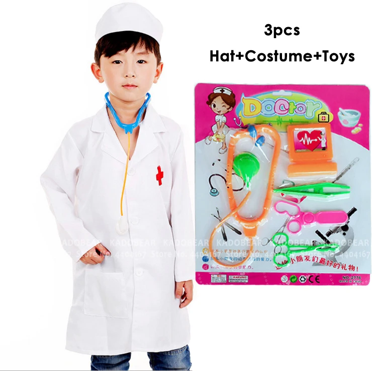 Детские докторские костюмы униформа медсестры для маленьких девочек и мальчиков