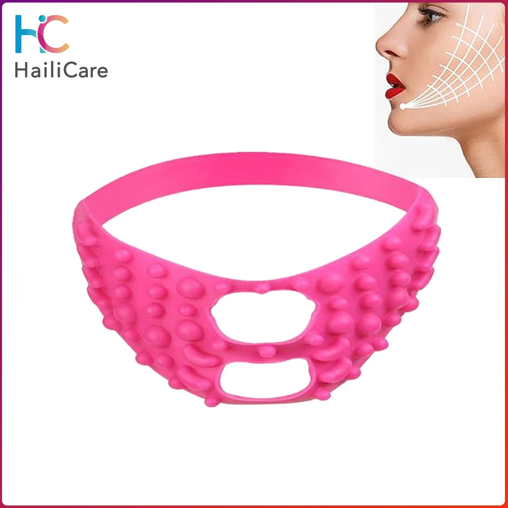 Силиконовая маска для подтяжки лица повязка похудения тренажер против морщин