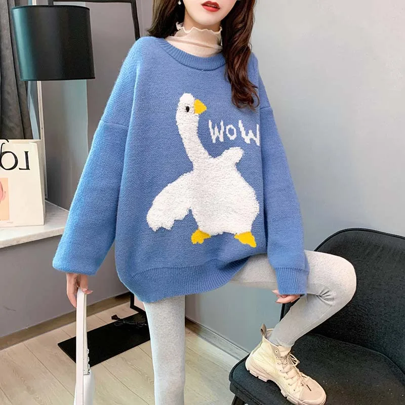 

New Cute Fashion Sweater Women's Autumn 2021 New Korean Version Loose Wild Cute Student Pullover Top Sweater Womans