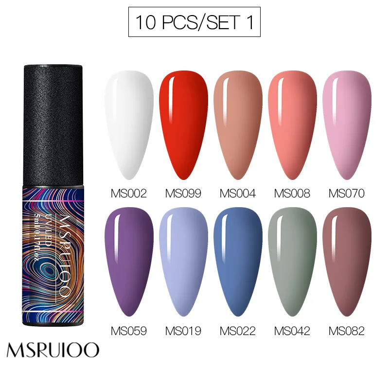 MSRUIOO 5 мл набор гель-лаков для ногтей маникюра акриловый Гибридный лак