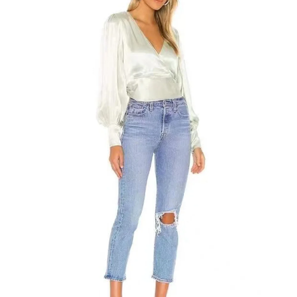 

XIKOM Spring Fashion Woman Blouses 2022 Solid Satin Blouse Long Sleeve Top Women Shirts High Quality Streetwear Slim Top Women