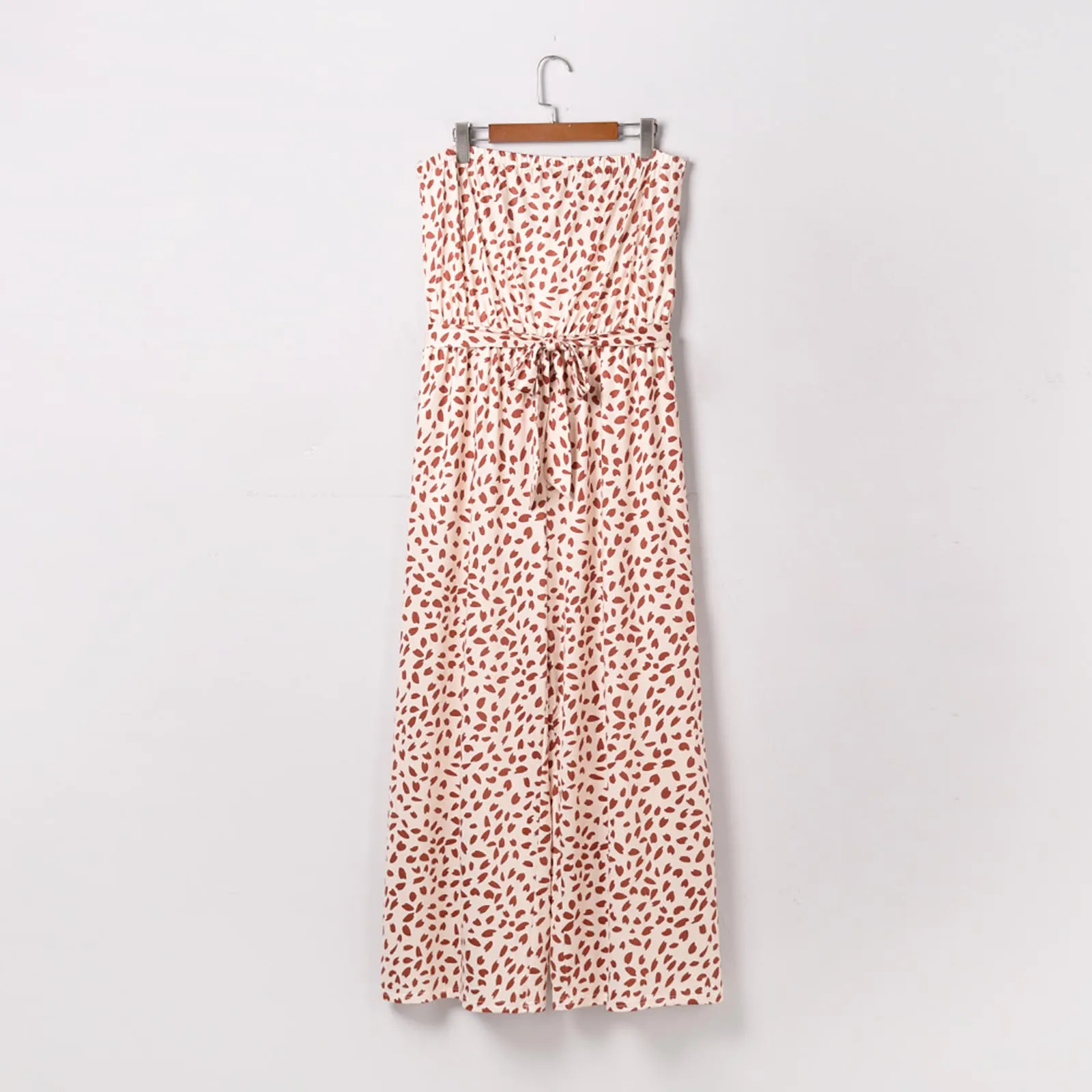 

Women's Printed Tube Top Ladies Jumpsuit Slim Loose Fit Sleeveless Casual Trousers Pantalons Capris