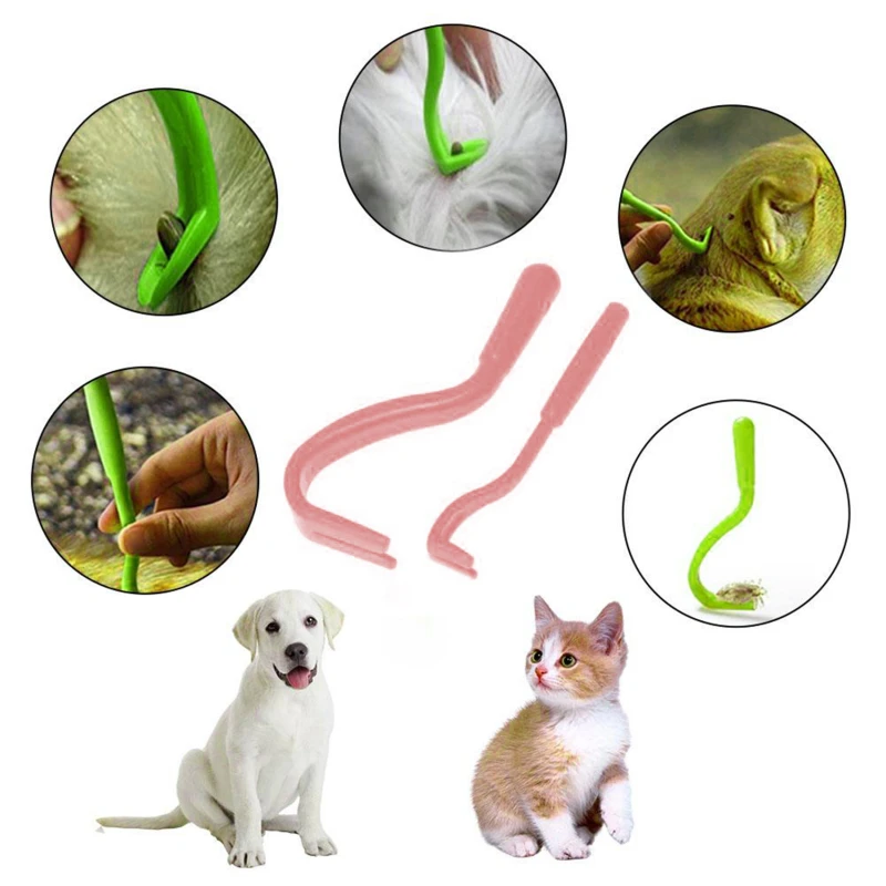 

1PC Fleas Lice Twister Hook Tools Dog Cat Pet Cleaner Pet Supplies Tick Remover Tool Tweezers Puppies Wholesale 2 Colors