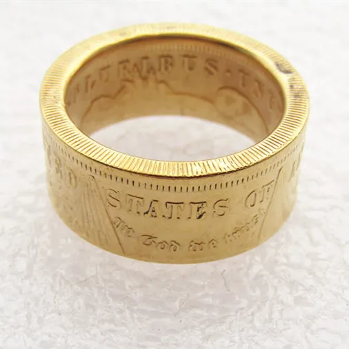 США 1878 Моргана доллар Позолоченные ⟪gle' копия украшение монета кольцо ручной