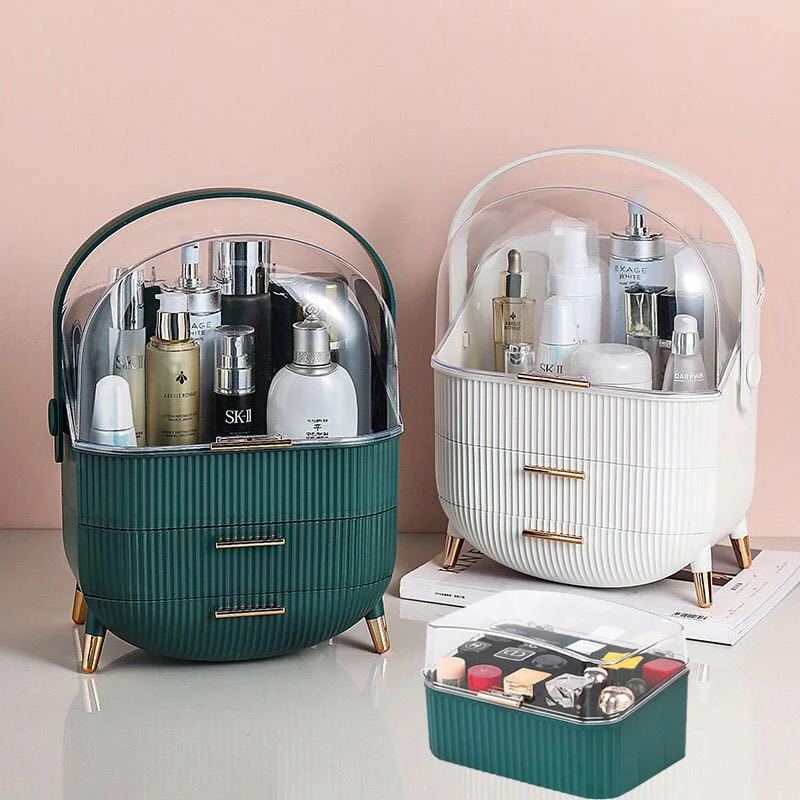 

Makeup Organizer Cosmetic Storage Box Lipstick Rack Jewelry Storage Box Cosmetic Brush Portable Drawer with Cover Dust-proof