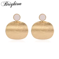 brighton exaggerated curved geometric metal stud earrings for women jewelry party gold silver color punk statement bijou gift