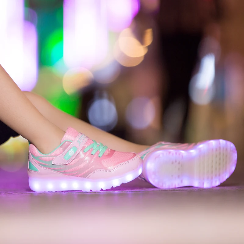 Новинка 2018, детская обувь, горячий светильник, светящаяся обувь для мальчиков и девочек с usb-зарядкой, спортивная обувь, повседневная обувь с... от AliExpress RU&CIS NEW