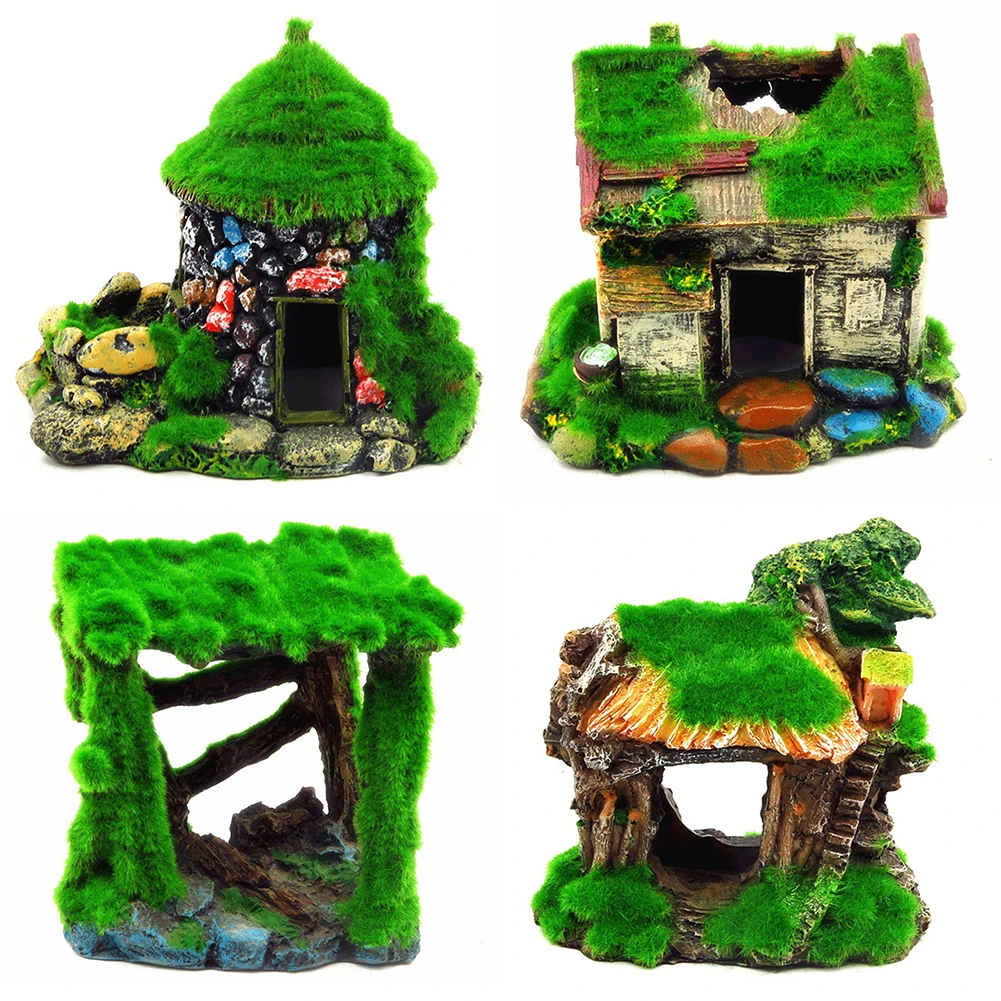 Искусственная смола полые рыбы мостик мост дерево домик прятки пещера