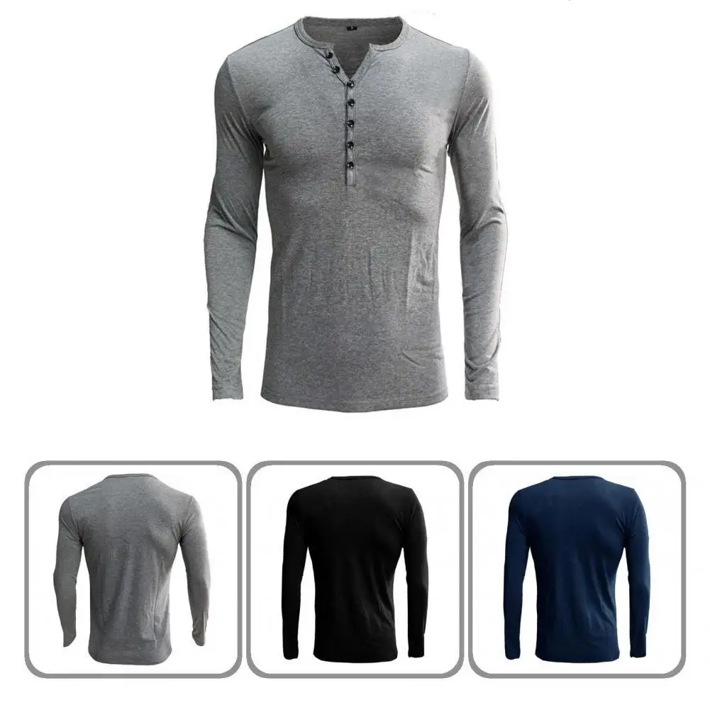 

Men Pullover Male Men T-shirt Sweat-absorbent Soft Popular Pure Color Crew Neck Pullover