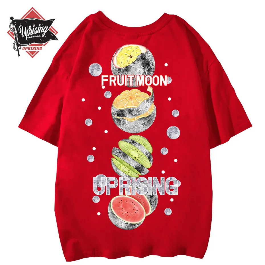 Необычная футболка с изображением фруктов Луны космоса звезд ботаника scifi surreal food