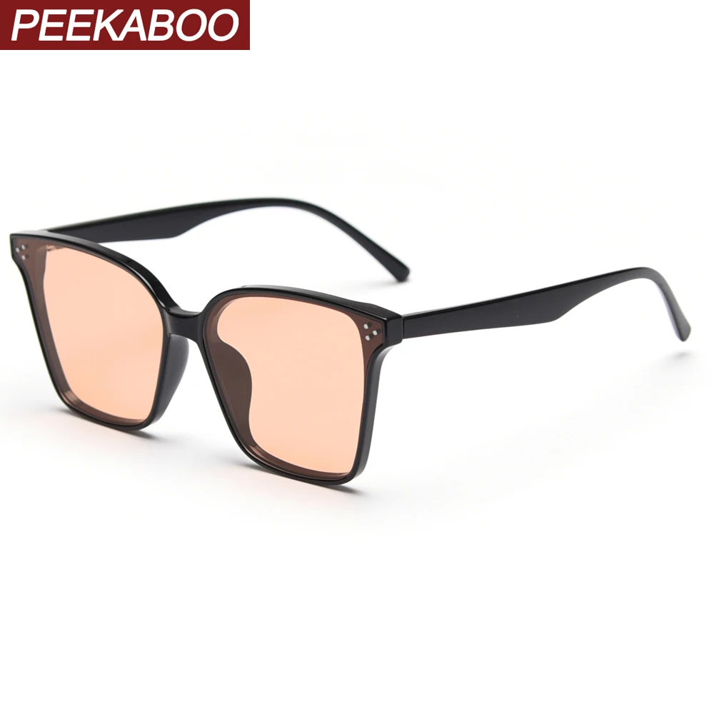 

Peekaboo green orange square frame sunglasses for women TR90 big male sun glasses polarized uv400 ladies 2022 hot selling